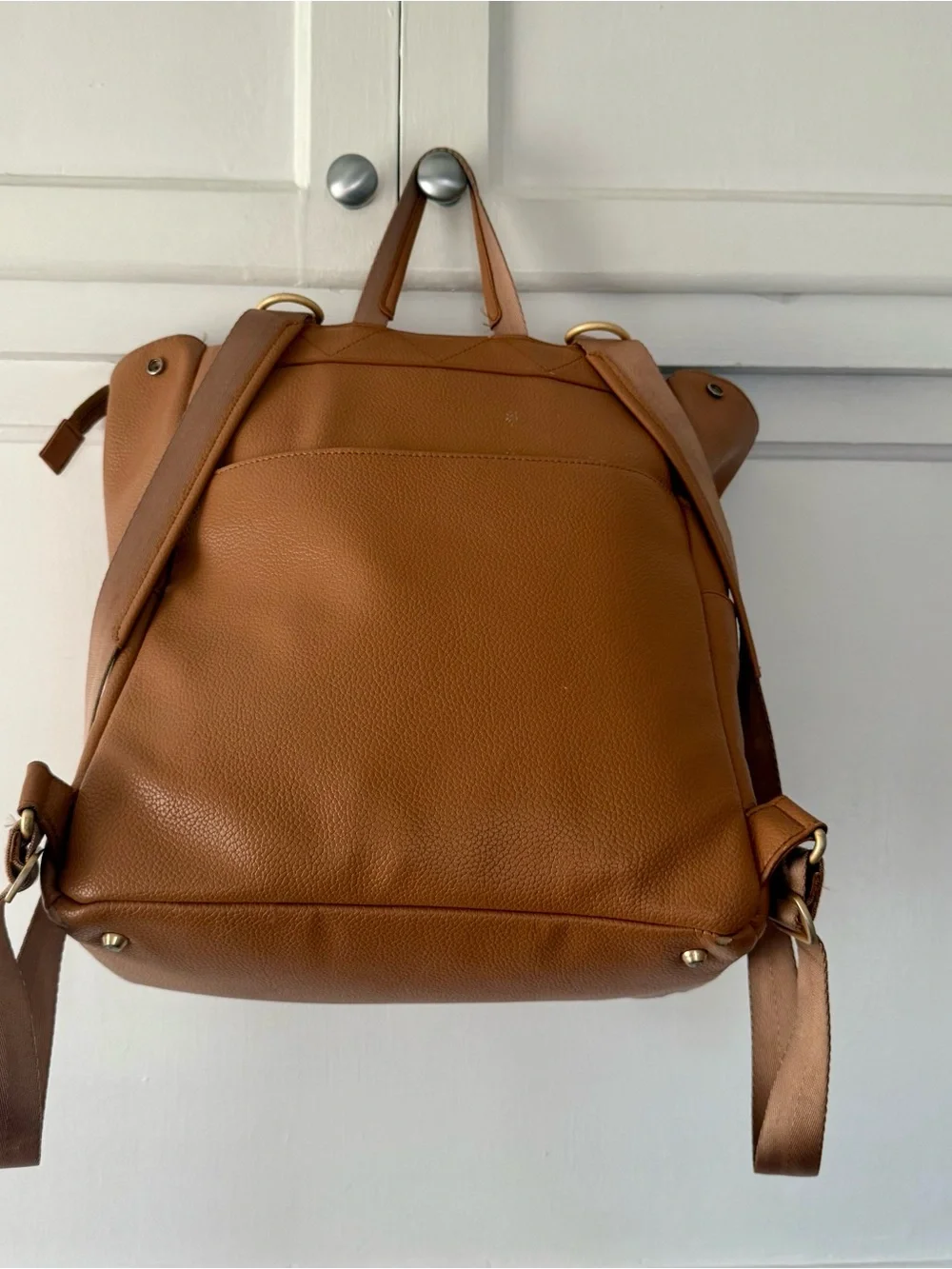 Tan Leather Backpack - Sleek Everyday Bag